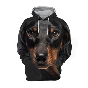 Unisex 3D Graphic Hoodies Animals Dogs Dachshund Sausage Dog Black