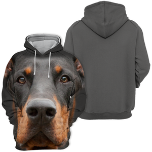 Unisex 3D Graphic Hoodies Animals Dogs Doberman Black