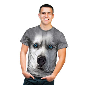 Siberian Husky Grey T-Shirt- Adult&Kids Unisex T-Shirt