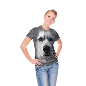 Siberian Husky Grey T-Shirt- Adult&Kids Unisex T-Shirt