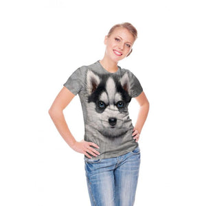Siberian Husky Puppy T-Shirt- Adult&Kids Unisex T-Shirt