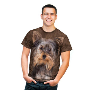 Smiling Yorkie Portrait T-Shirt- Adult&Kids Unisex T-Shirt