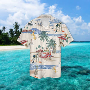 Whippet Summer Beach Hawaiian Shirt